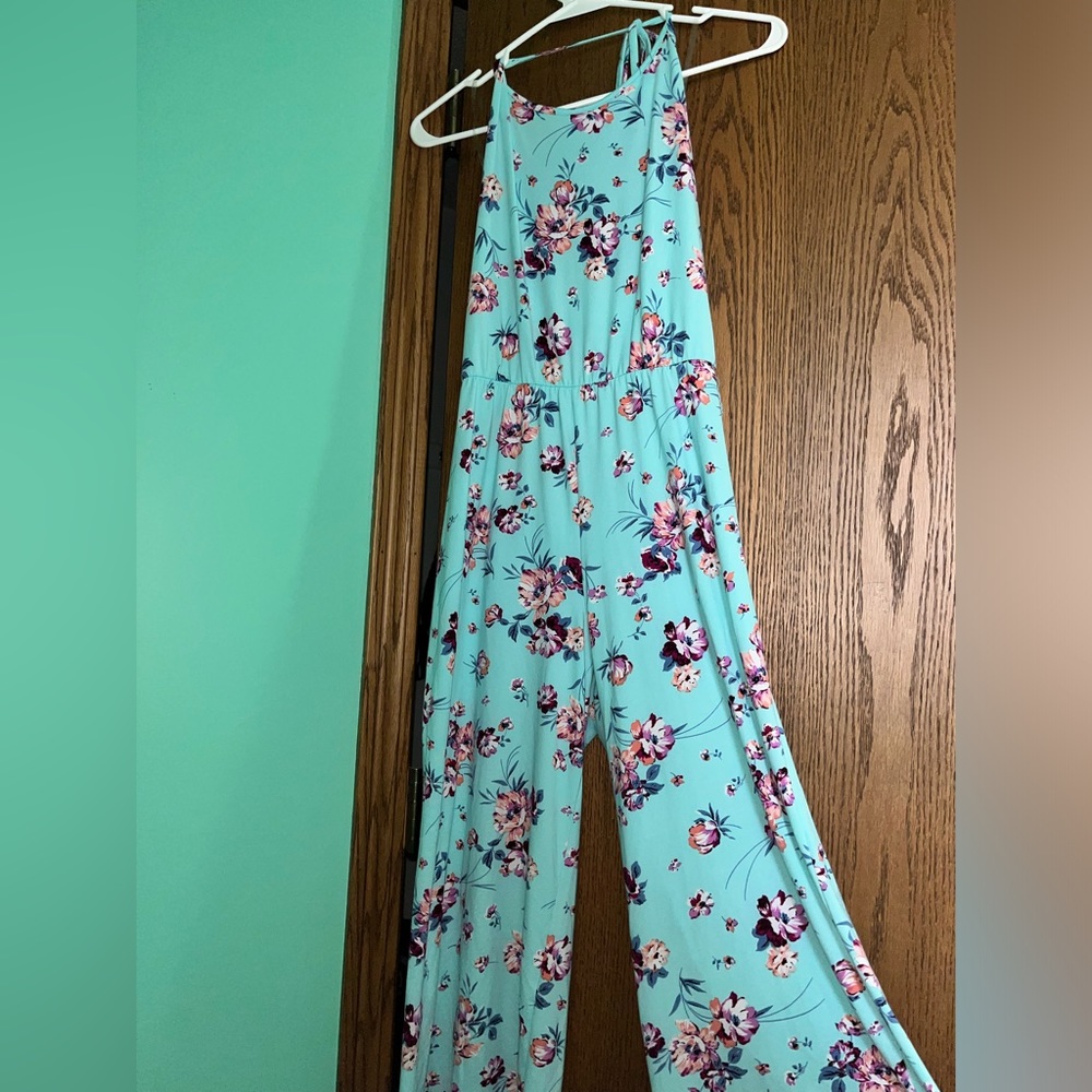 Medium Floral Jumpsuit; “No Comment” Brand; Mint color